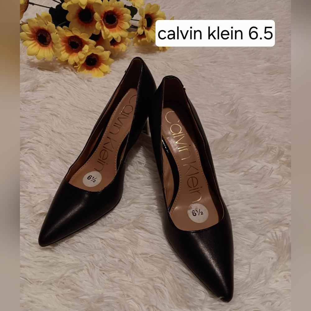 Calvin Klein Black Pointed Toe Pumps,  Size 6.5 ,It Has A Small Scratch